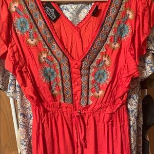 Long Red Boho Dress new never worn no tags